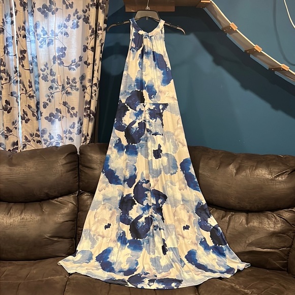 Sleeveless blue maxi dress, NWOT - Picture 3 of 7